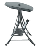 Dondolo da Giardino 200x175x125 cm in Ferro e Textilene Nero