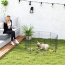 Recinto per Cani Pannelli 50x60 cm Espandibile e Pieghevole in Acciaio Nero      