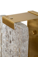 Lampada da Muro Oblin 36x15x10 cm in Vetro e Ferro Oro e Naturale      