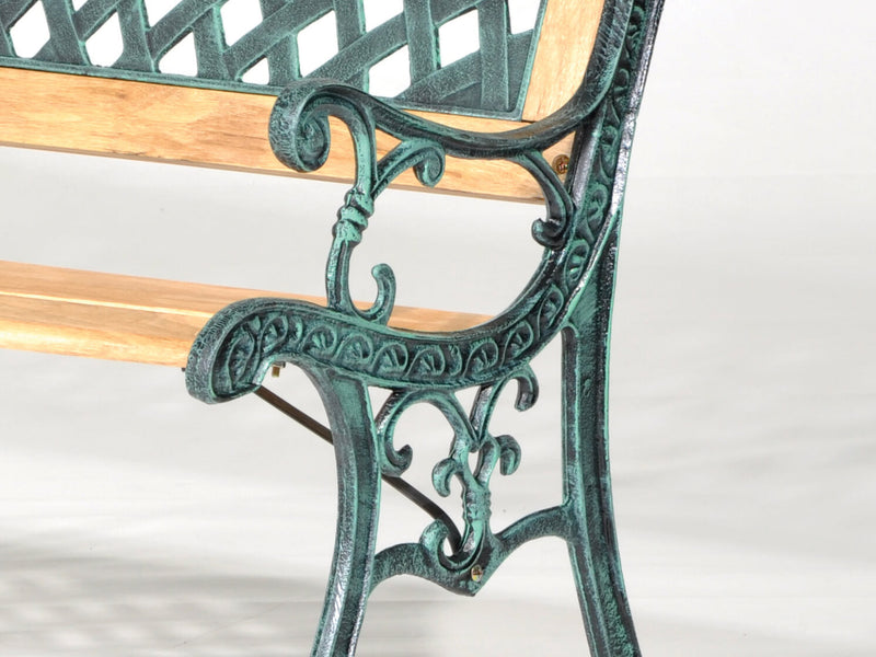 Panchina da Giardino 2 Posti in Ghisa Taddei Wood Naturale