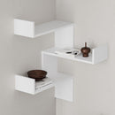 Libreria Angolare 90x22x60 cm in MDF Luksa Bianco