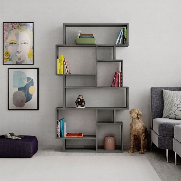 Libreria orizzontale bifacciale 96x25,5x168,5 cm cemento prezzo