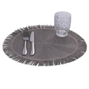 Set 4 Tovagliette con Frange Ø38x0,3 cm  in Carta effetto Juta VdE Tivoli 1996 Shades of Stones