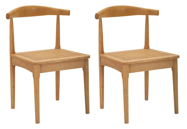 Set 2 Sedie Japan 54x70x54 cm in Legno e Rattan Marrone sconto