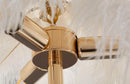 Lampada da Terra Palm Bianca Ø55x160 cm in Ferro e Plastica Oro e Bianco      