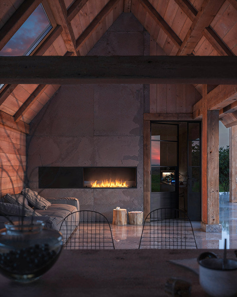 Camino a Bioetanolo da Incasso 124,4x59,4x30 cm Inside 1200 Slim Nero con Vetro