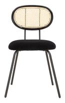 Sedia 43x54x80 cm in Metallo e Tessuto Nero