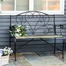 Panchina 2 Posti da giardino 100x50x88 cm in Ferro Nero e Bronzo