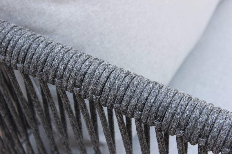 Set Salotto da Giardino Divano 2 Poltrone e Tavolino con Cuscini in Alluminio Grigio scuro