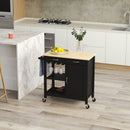 Carrello da Cucina Salvaspazio 89x40x84 cm con Cassetti Ripiani e Ruote in MDF e Legno Nero 
