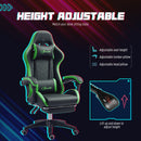 Sedia da Gaming Altezza Regolabile e Schienale Reclinabile 65x65x121-129 cm Nero e Verde   