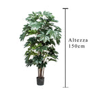 Aralia Artificiale Composta da 60 Foglie Altezza 150 cm Verde
