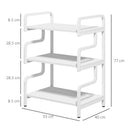 Supporto per Stampante Industriale a 3 Livelli 55x40x77 cm in Metallo e Truciolato Bianco