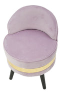 Sedia Mini Paris Rosa Ø45x62 cm Legno Spugna e Velluto Sintetico Rosa e Oro e Nero