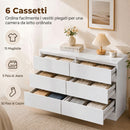 Cassettiera 6 Cassetti 100x35x69 cm in Pannello Truciolare Bianco      