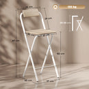 Set 2 Sgabelli da Bar Pieghevoli 37x45x87 cm con Poggiapiedi in Legno e Acciaio Bianco      