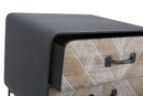 Mobiletto 2 Cassetti Oklahoma 41x34,5x70 cm in Ferro e MDF Marrone e Nero