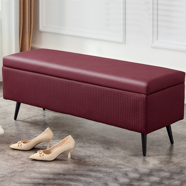 online Cassapanca Contenitore Bordeaux in Ecopelle Divano Piedini in Metallo 80x40x45cm