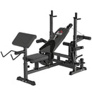 Panca da Palestra Regolabile con Supporto per Bilanciere 210x110x103-123 cm in Acciaio e PU Nero