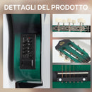 Chitarra Elettrica 38 Pollici 96,5x35,8x8,5 cm con Custodia Tracolla Plettri e Corde di Ricambio in Betulla Verde Scuro      