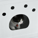 Cuccia per Gatti e Piccoli Cani 48x51x51 cm in MDF  Bianco