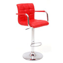 Sgabello Bar in Similpelle Quadro Rosso