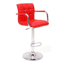 Sgabello Bar in Similpelle Quadro Rosso