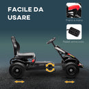 Go Kart a Pedali per Bambini 5-12 Anni con Sedile Regolabile e Freno a Mano Nero   