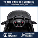 Macchina Elettrica per Bambini Licenza Audi RS 3 Sportback 12V Sedili in Pelle e Telecomando Nero