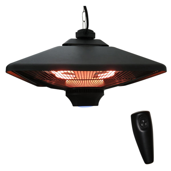 online Hängender Halogenofen Ø43x25 cm 2000W mit LED-Licht und schwarzer Fernbedienung