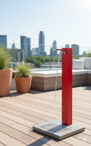 Fontana da Giardino con Rubinetto e Base in Cemento Belfer 42/QBM Rosso