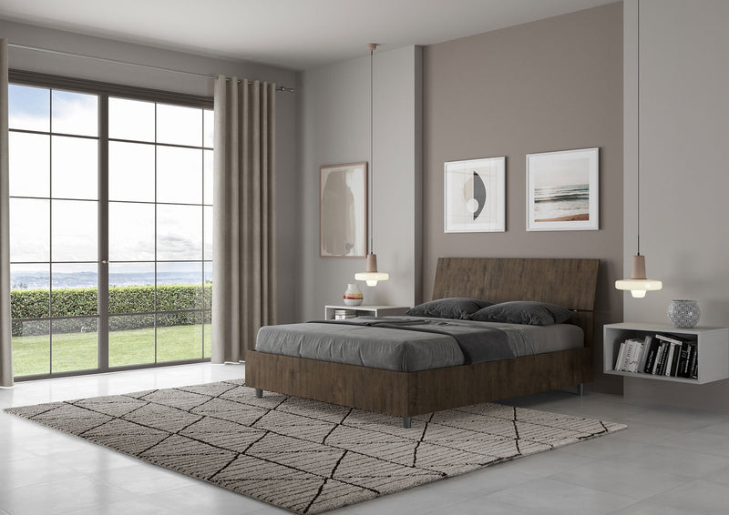 Letto Matrimoniale Francese Testata Inclinata Demas Noce Varie Misure