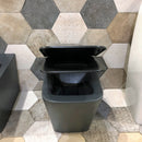 Coppia di Sanitari WC e Bidet a Terra Filo Muro in Ceramica 56.5x36.5x41 cm Square Nero