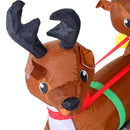 Babbo Natale con Renne Gonfiabile a LED 210x80x120 cm 