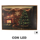 Quadro in Legno con Led albero di Natale rettangolare cm 63x43x3,3