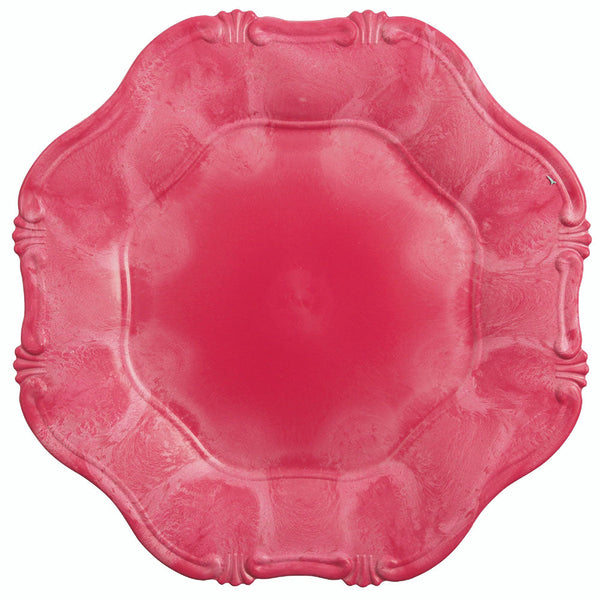 sconto Set mit 6 Platztellern aus Kunststoff Ø 34,5 cm Villa d'Este Hippy Scalloped Black Cherry