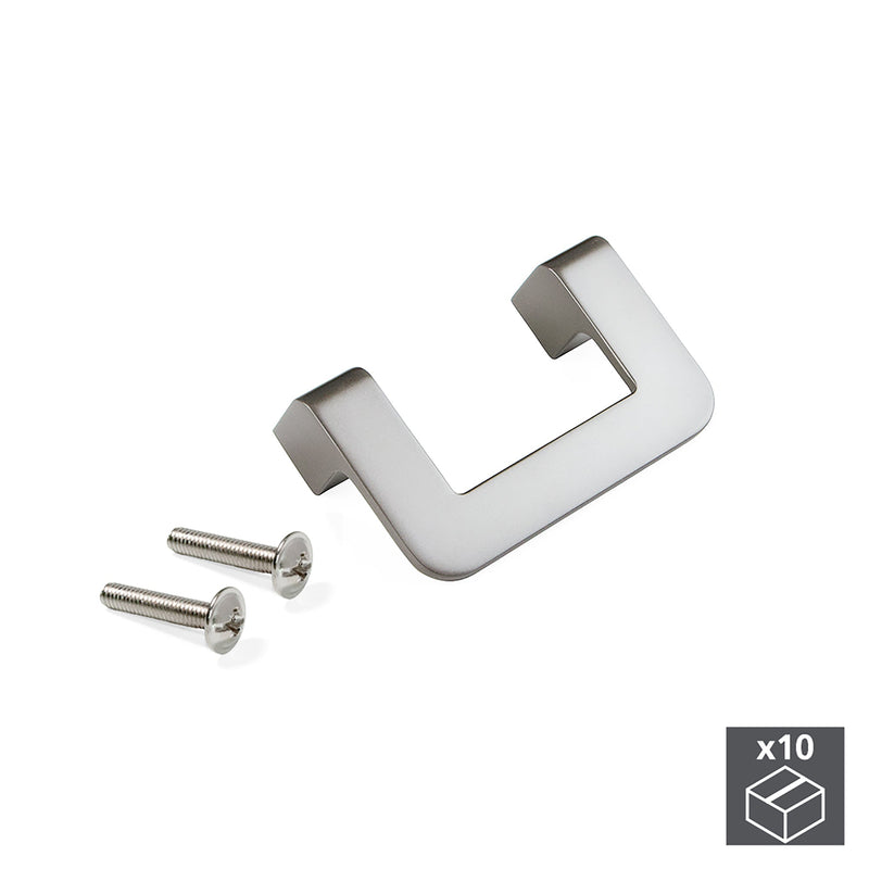 Maniglie per Mobile Interasse 64 mm Zama Colore Nichel Satinato 10 Pezzi Emuca