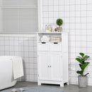 Mobiletto da Bagno 2 Ante 2 Cassetti 60x30x108,8 cm in MDF Bianco
