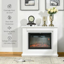 Camino Elettrico da Pavimento 98x27,5x80 cm Effetto Fiamma 2000W Bianco
