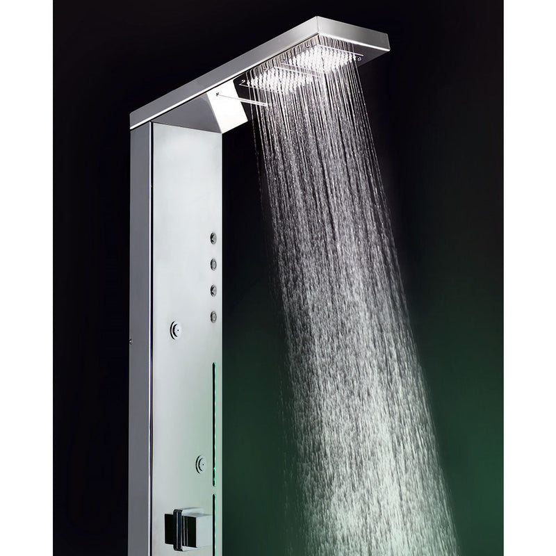 Colonna Doccia Miscelatore Nebulizzatore Cromoterapia in Acciaio Ama Luxury Cupido