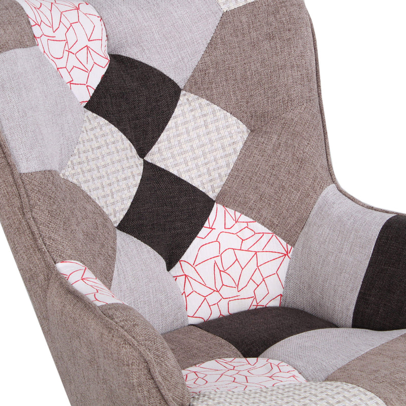 Poltrona Relax con Pouf Poggiapiedi in Tessuto Elegant