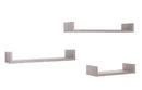 Set 3 Mensole da Parete 60-50-40x15,5x8 cm in Fibra di Legno Calamita Rovere Grigio New