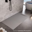 Piatto Doccia in Pietra Bonussi Ardesia Calcutta Grigio Chiaro Varie Misure