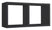 Mensola Rettangolare 2 Scomparti da Parete 70x30x23,7 cm in Fibra di Legno Morgana Maxi Nero