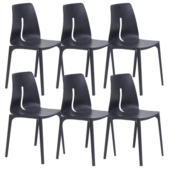 prezzo Set 6 Sedie 55x 51x85 cm in Polipropilene Lisbona Antracite