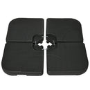 Base per Ombrellone 4 Pezzi in HDPE Riempibili 104x104x7.5 cm Nera 