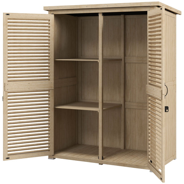 prezzo Armadio da Esterno a 2 Ripiani 127x65x159.5/168 cm in Legno di Abete