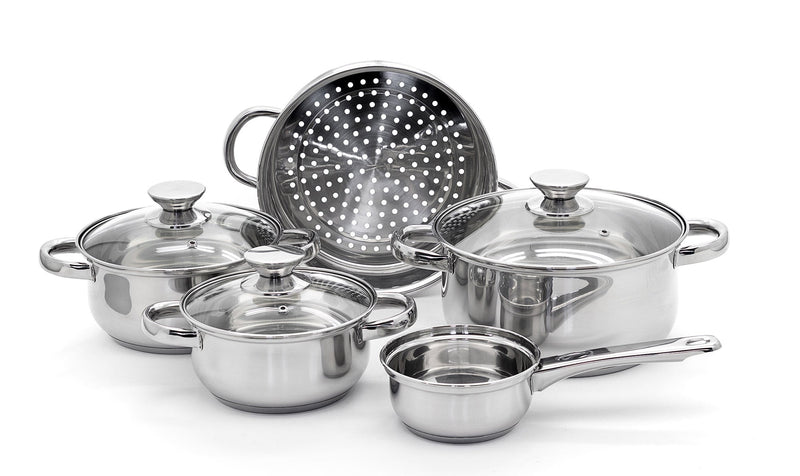 Batteria di Pentole 8 Pezzi in Acciaio Inox Antiaderente Induzione Collection Fascinosa