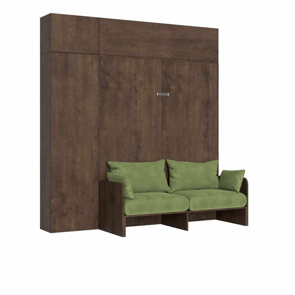 acquista Letto Matrimoniale A Scomparsa 160 Kentaro Con Divano E Mobili Noce e Verde