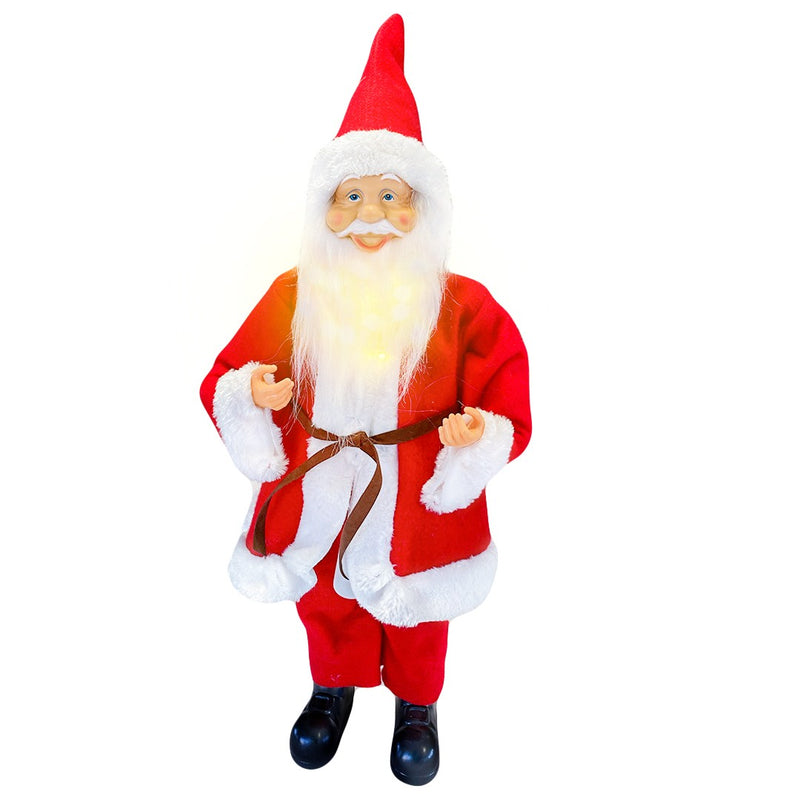 Pupazzo Babbo Natale H50 cm con Minilucciole Rosso